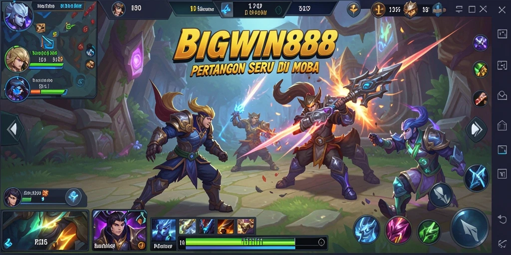 Tampilkan gameplay seru di arena pertempuran MOBA yang mendebarkan.