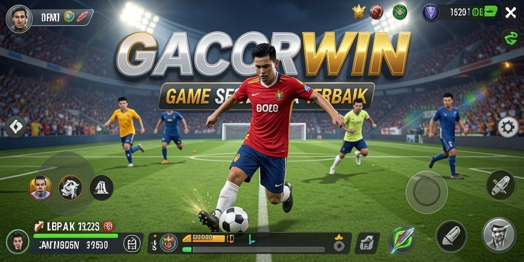 Tampilan gameplay menarik dalam GACORWIN dengan aksi sepak bola yang seru.