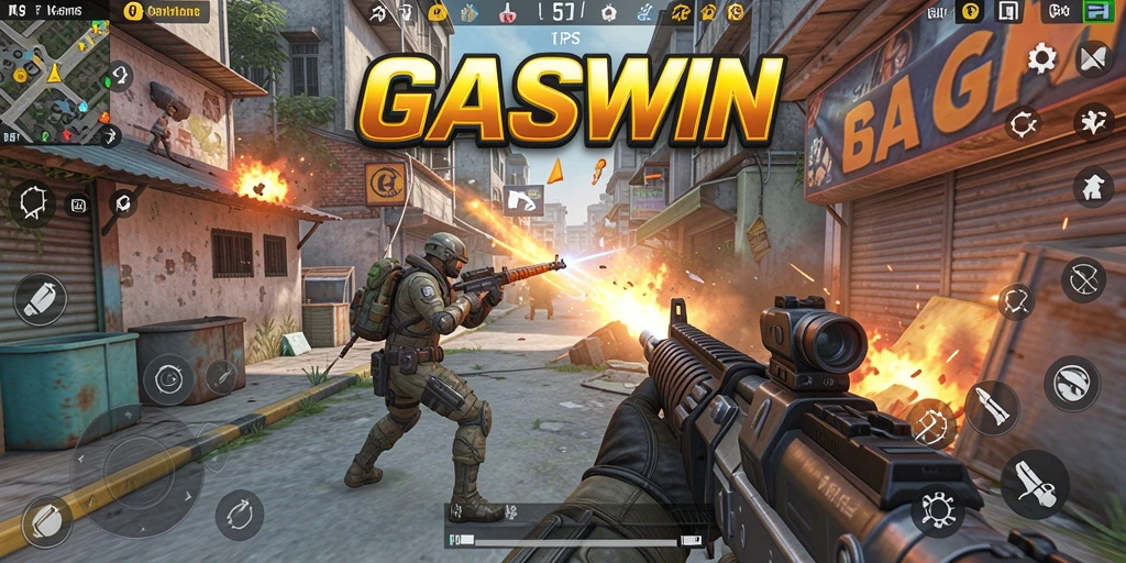 Gameplay GASWIN yang menegangkan dan seru dalam mode TPS.
