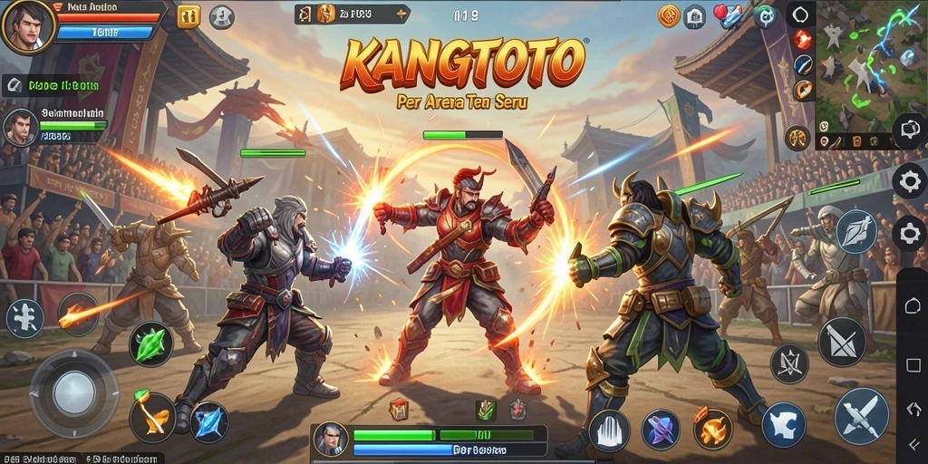 Gameplay KANGTOTO memperlihatkan pertempuran seru di arena Battle Royale.