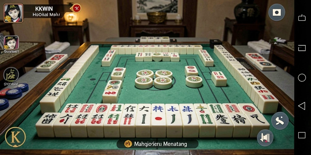 Tampilan gameplay KKWIN yang mengasyikkan dalam permainan Mahjong.