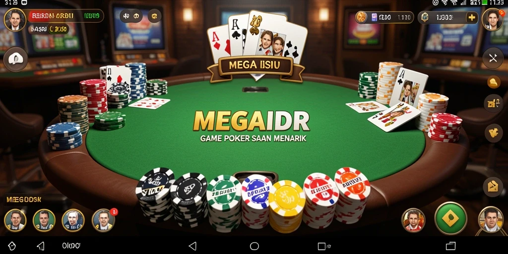 Tampilan gameplay <strong>MEGAIDR</strong> yang seru dan menantang dalam permainan Poker.