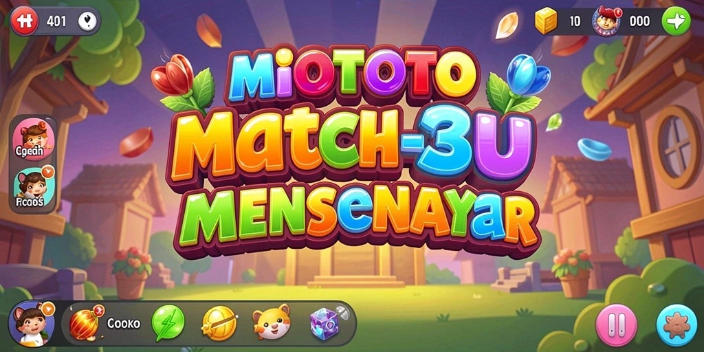Tampilan gameplay seru dari MIOTOTO dengan elemen Match-3.