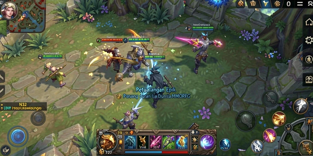 Tampilan gameplay N32 yang seru dalam dunia MMORPG.