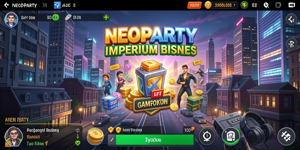 Tampilan gameplay NEOPARTY yang menarik dan interaktif.