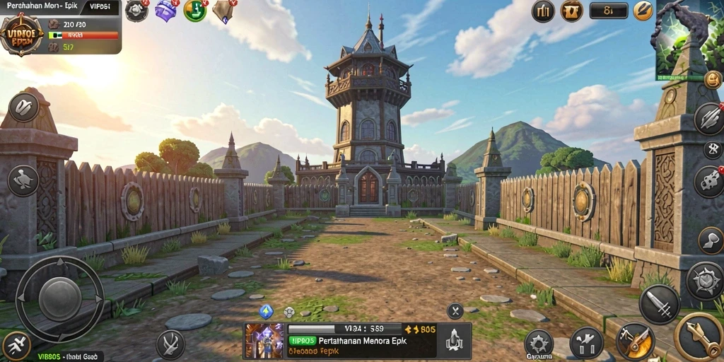 Gameplay seru dan menegangkan dalam VIP805 Tower Defense.