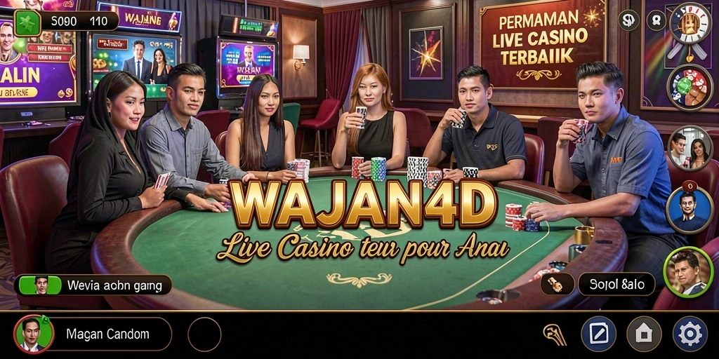 Tampilan gameplay interaktif WAJAN4D dalam Live Casino.